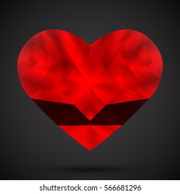 Red diamond in shape of heart