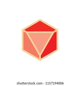 red diamond shine flat logo vector