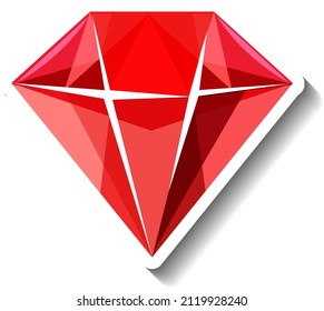 Red diamond sticker isolated illustration