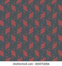 Rote Diamanten und Flecken auf dunkelblauem Hintergrund. Scarf-Design.