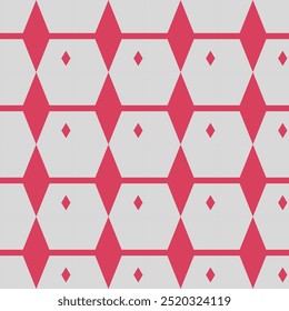 Red diamonds pattern, seamless pattern, geometric shapes