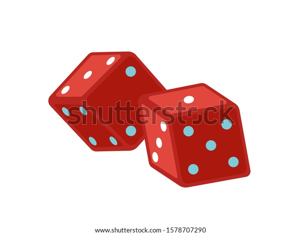 Red Dice Flat Vector Illustration Magic Stock Vector (Royalty Free ...