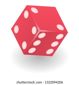 Red dice icon. Isometric of red dice vector icon for web design isolated on white background