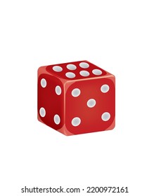 Red dice isolated. vector illustration