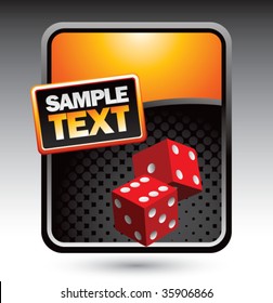 red dice on clean halftone template