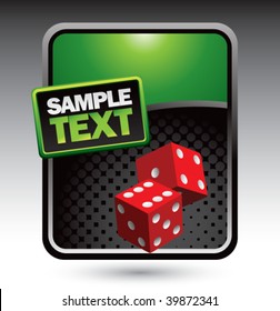 red dice on clean halftone template