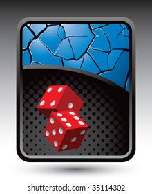 dados vermelhos em modelo de meio-tom rachado