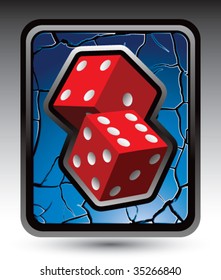 red dice on cracked web icon