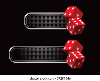 Red Dice On Diamond Checkered Banners