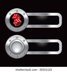 rote Würfel auf Metallwebsymbol