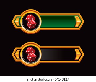 red dice on royal horizontal banners