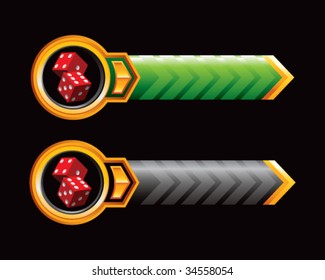 red dice on royal horizontal banners