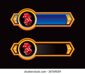 red dice on royal horizontal banners