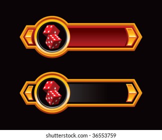 red dice on royal horizontal banners