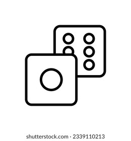 Red Dice Outline Icon Vector Illustration