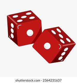 Red dice. Vector illustration EPS10.