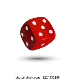
Red dice with white dots on a white background. Vector.