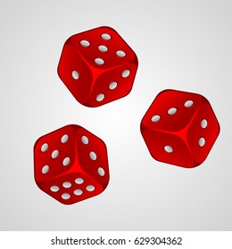 red dices isolated on white background