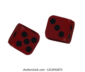Red  dices. vector illustration