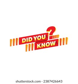 red did you know concept. did you know and question mark