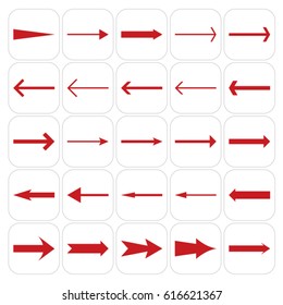 red and different arrows set