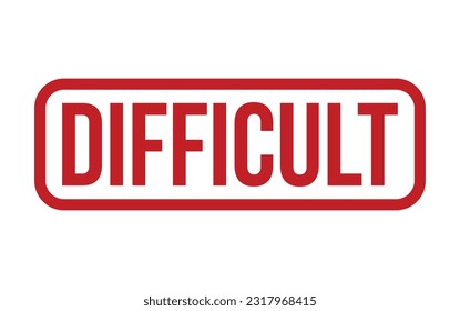 Red Difficult Rubber Stamp Seal Vector