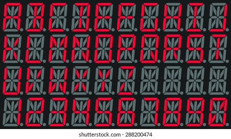 Red Digital Alphabet