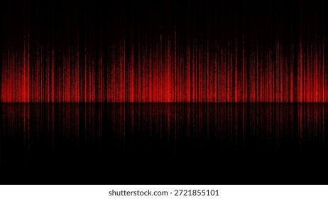 Espectro De Forma De Onda De Audio Digital Rojo Sobre Fondo Negro Diseño Arte Nuevo