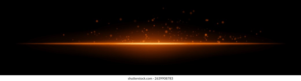 Red digital flare. Bright glowing line with soft radial particles on black background. Great for sci-fi, energy, digital wave, futuristic visual effects.