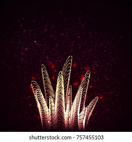Red digital flowe. Futuristic vector background. Wave vibration.