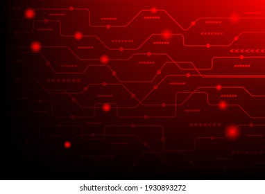 Red Digital Line Background Vector