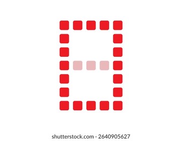 red digital number vector illustration on white background.