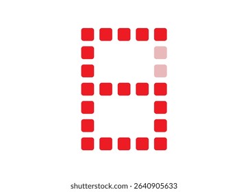 red digital number vector illustration on white background.