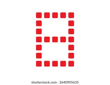 red digital number vector illustration on white background.