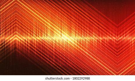Antecedentes de la ola de sonido digital roja, concepto de tecnología y diagrama de ondas sísmicas, diseño para estudio de música y ciencia,Ilustración vectorial.