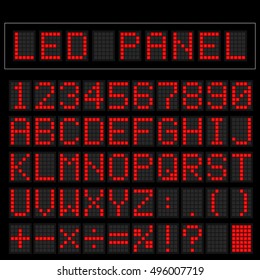 Red Digital Square Led Font Display With Sample Panel