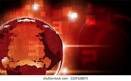 Red digits and glowing light on futuristic background, vector illustration some Elements of this image furnished by NASA