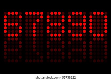 Red Digits Matrix Display