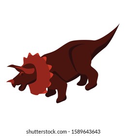 Red dino icon. Isometric of red dino vector icon for web design isolated on white background