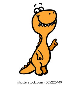 The red dinosaur baby. Vector graphic art for design.