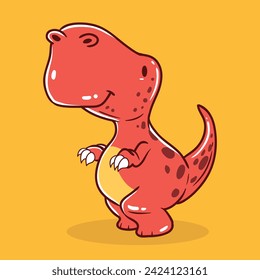 Red dinosaur element vector illustration