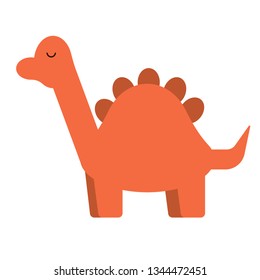 Red dinosaur flat illustration on white