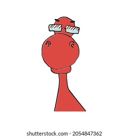 Red dinosaur with glasses. Funny illustrations for boys and girls prints on t-shirts, children and adult design.