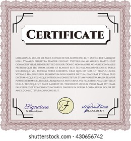 Red Diploma. With background. Excellent design. Border, frame. 