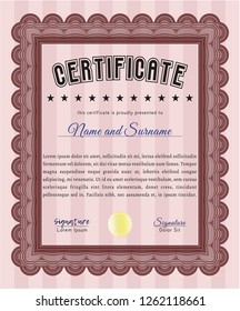 Red Diploma. Beauty design. Customizable, Easy to edit and change colors. With great quality guilloche pattern. 