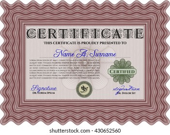 Red Diploma Border Frame Good Design Stock Vector (Royalty Free ...