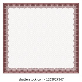 Red Diploma or certificate template. With complex background. Perfect design. Customizable, Easy to edit and change colors. 