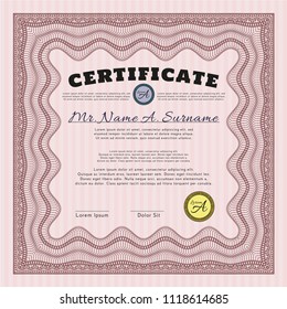 Red Diploma or certificate template. Customizable, Easy to edit and change colors. Printer friendly. Modern design. 