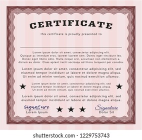 Red Diploma or certificate template. Easy to print. Customizable, Easy to edit and change colors. Modern design. 