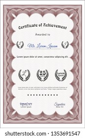 Red Diploma or certificate template. Nice design. Customizable, Easy to edit and change colors. With complex background. 